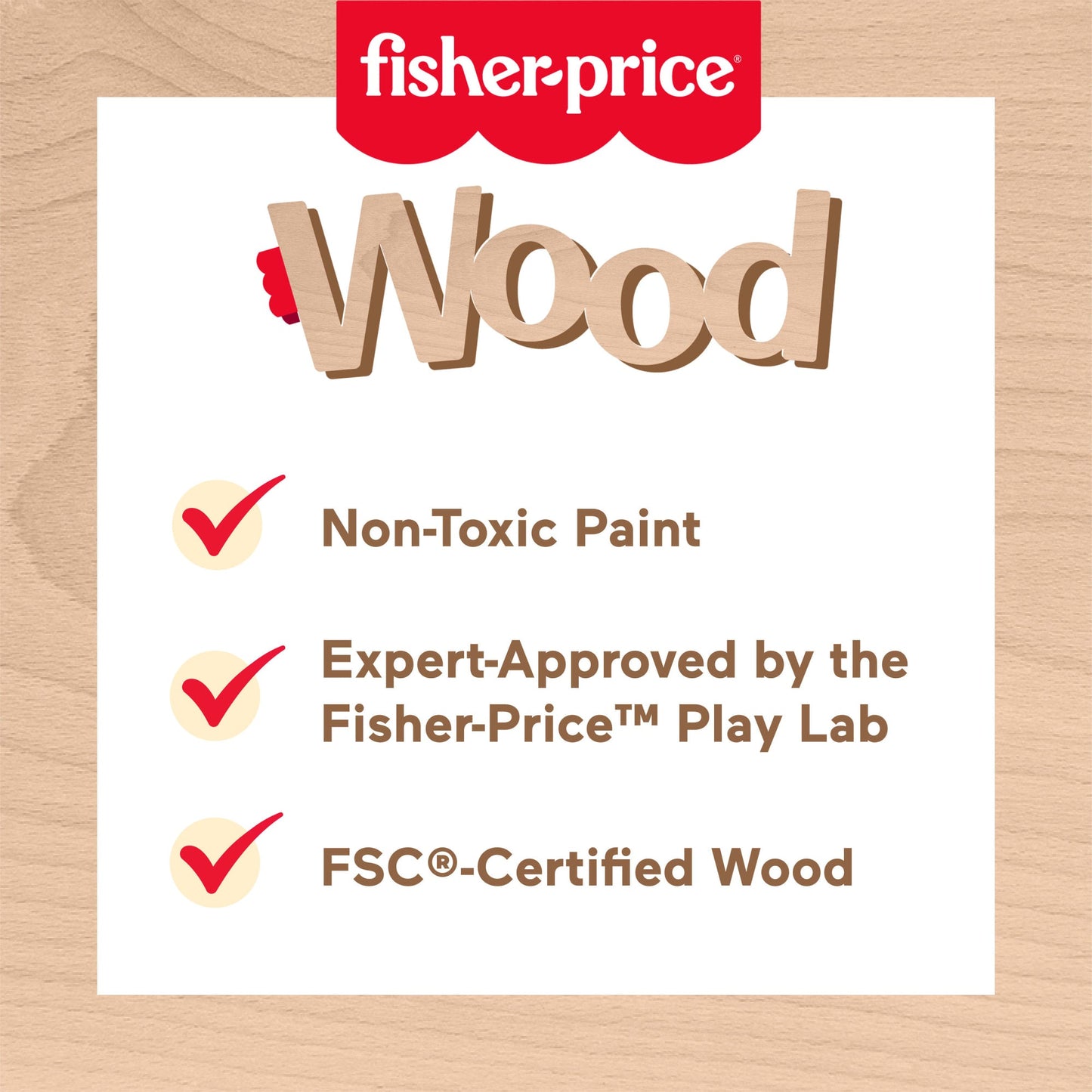 Fisher-Price Wooden Balance Tree Preschool Stacking Activity Toy, 10 Wood Pieces