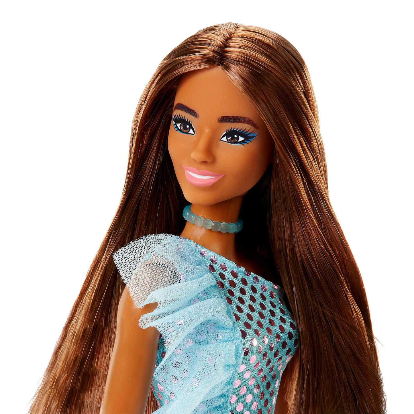 Barbie Fashion & Beauty Boneca Glitz Vestido de Noite Azul