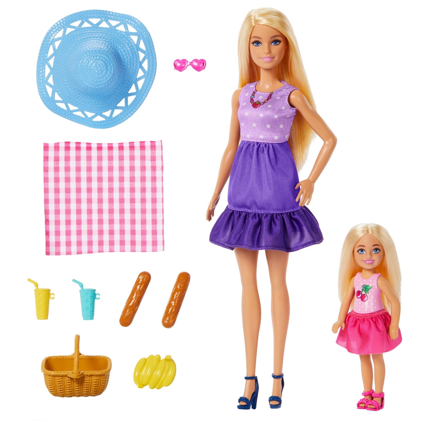 Barbie Family & Friends Dolls & Accessories, Picnic-Themed Playset With 2 Dolls & 9 Pieces