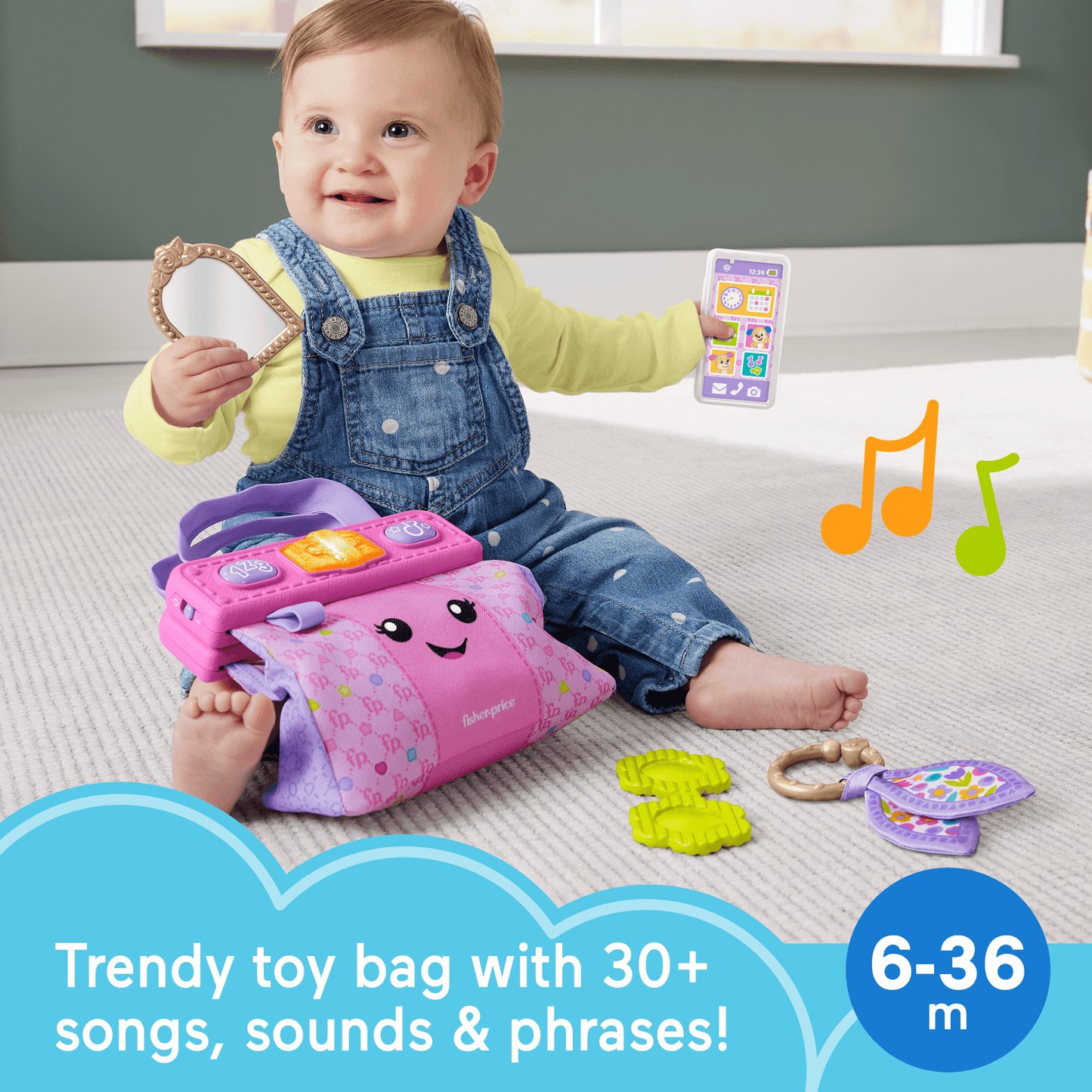 Fisher-Price Laugh & Learn Going Places Learning Purse Baby & Toddler Toy Bag & Accessories