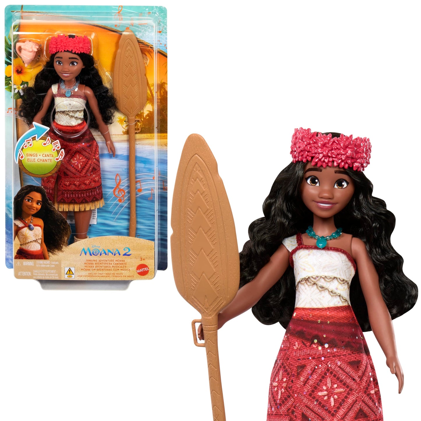 Disney Moana 2 Poupée et Acc. Moana Aventures Musicales, Anglais